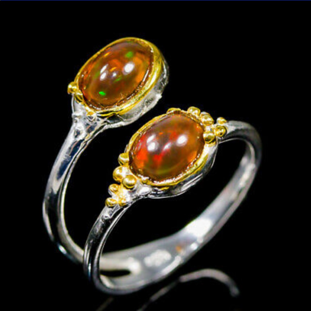 Dainty Genuine Black Opal Ring 150$